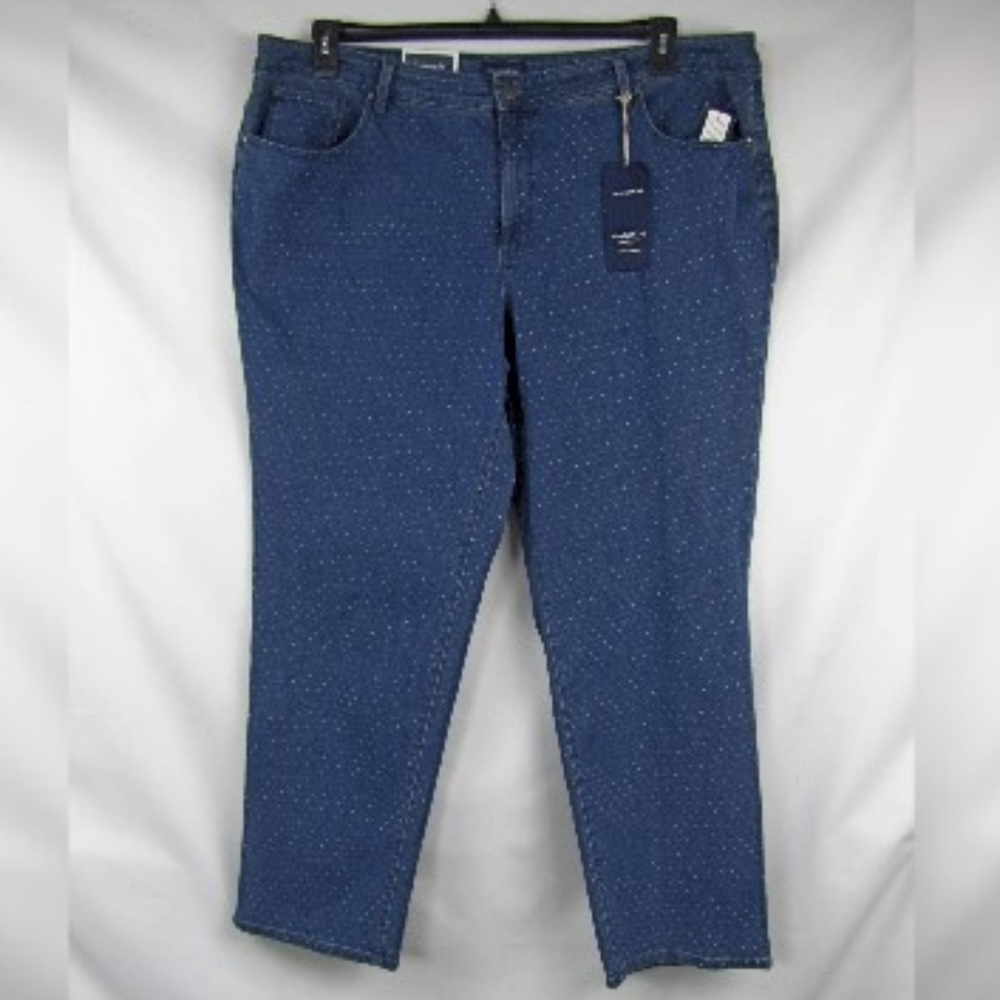 Charter Club Dot Print Tummy Control Jeans Plus Sz